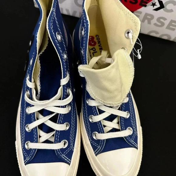 Converse x PLAY Comme des Garçons Chuck 70 Blue Quartz Size 8 - Picture 2 of 7